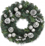 40cm j&otilde;ulup&auml;rg, kunstlik esiuksep&auml;rg, m&auml;nnin&otilde;eltest p&auml;rg koos j&otilde;ulukommetega, m&auml;nnik&auml;bidega, marjadega - h&otilde;bedane