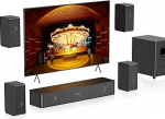 Puidust 5.1.2CH Soundbar TV-seadmetele, 4 Surround-k&otilde;larit, 400 W tippv&otilde;imsus, kodukino virtuaalne Surround Sound System Sound Bar 5,25-tollise subwooferiga, ARC/Optiline/BT 5.3/AUX/USB, HiPulse N512