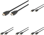 DIGITUS HDMI kaabel - HDMI 2.0-1m - UHD 4k 60Hz - kuldkattega kontaktid - &uuml;hildub teleriga, projektoriga, monitoriga - must (5 tk)