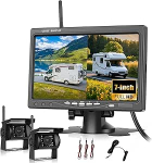 Juhtmeta tagurduskaamera autole 2 kaameraga 1080P, Motorsi 7-tollised juhtmeta tagurduskaamerad juhtmeta parkimisabiga, veekindel IP68, &ouml;ine n&auml;gemine, h&auml;irevaba auto, veoauto, kaubik, maasturi jaoks