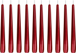 Koonusek&uuml;&uuml;nlad, k&uuml;&uuml;nlad, lakitud veinipunane, 10 tk, suurus umbes 22 x 240 mm, &uuml;ksikult fooliumis, lauak&uuml;&uuml;nal, koonusek&uuml;&uuml;nal.