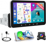 Fuluku 1 DIN Androidi autoraadio juhtmevaba Carplay Android autoga, 7-tolline puutetundlik raadio Bluetooth/WiFi/FM/RDS/EQ/peeglilink/GPS/Reversioonikaamera/MIC/SWC-ga