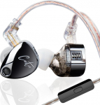 KZ Castor In-Ear Monitor, Dual Dynamic Driver, Wired HiFi IEM, parandatud Bass Sound Tuning In-Ear k&otilde;rvaklappide jaoks, eemaldatav 2-pin kaabel (Must Improved Bass, koos Micro)