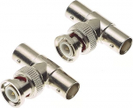 BNC isane ja 2X emane T adapter - 50 Ohm 3-kordne T-t&uuml;&uuml;pi kahest emasest koaksiaaladapteri &uuml;hendaja jaotur koaksiaalkaabli, CCTV, antenni jaoks - 2 tk.