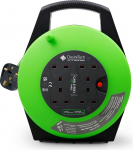 Desiretech 10M kaasaskantav pikendusjuhe 4 varjestatud pistikupesa Termiline l&otilde;igatud ergonoomiline k&auml;epide roheline/must raskekaaluline siseruumide pikendusjuhe