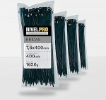 Pakend 100 musta plastist kaablisideme raskekaaluline siseruumides ja v&auml;ljas kaablisidemed erinevates suurustes 7.6mm x 400mm