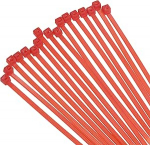 QUARKZMAN 250 kaablisidemete pakett, 12 tolli, iselukustuvad nailonist kaablisidemed, mille t&otilde;mbetugevus on 30 naela, kasutamiseks siseruumides ja v&auml;listingimustes, punane