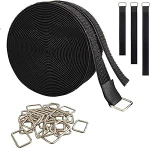 Verstellbare Kabelbinder mit 25 Schnallen, 5 m, wiederverwendbare Befestigungskabelbinder f&uuml;r Drahtmanagement, Klettverschluss-Sicherungsgurt f&uuml;r Kabelordnung, Kabel-Organizer, 2,5 cm breit