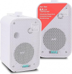 Kahe veekindla v&auml;lisk&otilde;larite s&uuml;steem - 3,5-tolline paar ilmastikukindlaid seinale/laele paigaldatud k&otilde;lareid koos raske grilliga, universaalne kinnitus - kasutamiseks basseinis, terrassil, siseruumides - Pyle PDWR30W (valge)