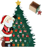 Bakaji puidust advendikalender 24 nummerdatud sahtliga &uuml;llatuseks, j&otilde;ulukaunistus, maja (j&otilde;uluvana koos puuga)