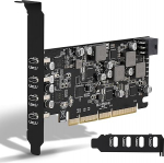 USB C PCIe Card Rechargeable, USB 3.2 Gen 2 10 Gbps 4 Type C Ports (2 x 45 W + 2 x 30 W) for Windows 11/10/8/7/Vista/XP