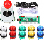 EG STARTS Nullverz&ouml;gerung USB Encoder zu PC Spiele Red Joystick + 10x LED beleuchtet 5V Druckkn&ouml;pfe f&uuml;r Arcade Joystick DIY Kits Teile Mame Raspberry Pi 2 3 3B