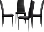 TRISENS Dining Room Chairs Set of 2/4/6/8 Chairs Kitchen Chairs Living Room Chairs Faux Leather Black Set of 4