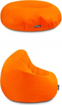 BuBiBag Beanbag Seat Cushion for Children and Adults, Floor Cushion in 32 Colours and 3 Sizes, Bean Bag for Indoor Outdoor, Water and Dirt-Repellent Material (Orange-Adult XXL)