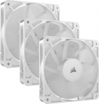 CORSAIR RS120 120mm PWM Fan - Daisy Chain Connection - Low Noise - Magnetic Dome Bearing - Triple Pack - White