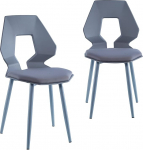 TRISENS Set of 2 / 4 Design Dining Room Chairs, Kitchen Chairs, Living Room Chairs, Office Chairs, Plastic, Colour: Grey/Grey, Quantity: 2 Pieces
