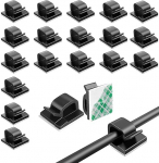 Kaabliklambrid, mustad kleepuvad kaablihoidja klambrid, seina juhtmeklambrid kaablijuhtimiseks, tugevad kaabliklambrid, juhtmehoidja seinale, laua alla, j&otilde;ulutuled, auto, string tuled