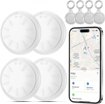 4i pakett Air Tracker Tags, Smart Bluetooth Item Finder, Smart Tag t&ouml;&ouml;tab koos Apple Find My App'iga (ainult iOS), Tracker Bluetooth vahetatav aku, v&otilde;tmete, pagasi, kohvrite, rahakottide jaoks
