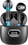 Juhtmevabad Bluetooth 5.3 k&otilde;rvaklapid 4 HD-mikrofoniga, 42 tundi, 2024, ENC m&uuml;ravastased k&otilde;rvaklapid, s&uuml;gav bass, IP7 veekindel, LED-ekraan, USB-C