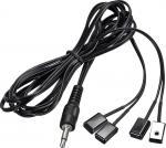 hankimise kaart IR infrapuna saatja pikenduskaabel 1m pikk 45 kraadine kiirguse nurk 3.5mm Jack 4 mustad pead