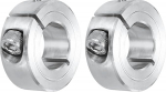 sourcing map 2 St&uuml;ck Schaftmanschette 20 mm Bohrung Single Split 304 Edelstahl Klemmwellenmanschetten f&uuml;r industrielle Automatisierung F&ouml;rderbandsysteme