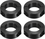sourcing map Double Split Shank Collar 28mm Bore One Piece Tension Collar 48mm OD 15mm Thickness Black Oxide Lock Collar Clamp with Adjusting Screws (1028 Steel) Pack of 4