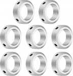 QUARKZMAN 8-Piece Set Screw Collar 25 mm Bore, Aluminium Shaft Collar, 38 mm Outer Diameter and 12 mm Thick, Screw Clamp Collar, Stop Collar for Linear Rod Shaft Guidance