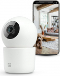 Garza - AI Surveillance Camera 360&ordm; Indoor IP WiFi 2.4GHz, 1440P 2.5K (Quad HD), Night Vision, AI Detector (People, Animals, Sounds...), Remote Control via App (White)