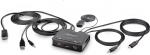 StarTech. com 2-portiline h&uuml;briid USB-C DisplayPort kaabliga KVM l&uuml;liti, 4K 60Hz, mini KVM l&uuml;litid 1,8 m USB-A/DP/Audio ja 1,2 m USB-C Int.kaablitega, bussi toitega, kiirklahviga KVM l&uuml;liti (C2-D46-UAC-CBL-KVM)