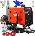 Weldman Micro MIG 200 MIG/MAG Inverter-keevitusseade 200 amprit keevitusseade 3-in-1 Flux MMA Punane