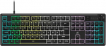 Corsair K55 CORE RGB Membrane Wired Gaming Keyboard - vaiksed, tundlikud l&uuml;litid - pritsmekindel - k&uuml;mnetsooniline RGB - meediaklahvid - iCUE &uuml;hilduv - QWERTZ DE - PC, Mac - must
