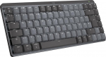Logitech MX Mechanical Mini Macile, juhtmevaba klaviatuur valgustusega, lamedad klahvid, taktilised vaiksed klahvid, taustvalgustus, Bluetooth, USB-C, Apple, iPad, saksa QWERTZ - Space Grey
