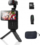 ORDRO M5 Kreativ Combo, vlogikaamera mit 3.5" Flip Bildschirm 120&deg; Sichtfeld, 3-Achsen-Stabilisierung, Gesichtsverfolgung, Zeitraffer, Slow Motion, IR Nachtsicht Videokamera f&uuml;r Reisen