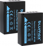 2 x Blumax aku &uuml;hilduv Fujifilm NP-W126s | 1140 mAh - Fuji NP-W126 X-A7 X-E4 X-H1 X-M5 / X-Pro3 X-T3 X-T30 II X-T200 / HS50EXR X100VI jaoks.