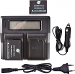 DSTE&reg; 2 Pack asendusakud DMW-BLC12 + LCD Dual Charger, mis &uuml;hildub Panasonic Lumix DMC-G7, DMC-GH2, DMC-FZ330, DMC-FZ200GK, DMC-FZ1000, V-LUX4, Leica Q kaameraga nagu DMW-BLC12E BP-DC12 Sigma