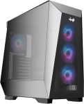 InWin Prism Mid-Tower Gaming Case toetab ATX, Mini ITX funktsioone Ultra-Wide Panoramic View GPU tugi kuni 435mm, sisaldab 4 eelpaigaldatud ARGB 120mm ventilaatorit (IW-CS-PRISMBLK)