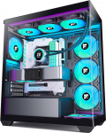 FOIFKIN F3 arvutikapp - eelpaigaldatud 3 PWM ARGB ventilaatorit, ATX Mid-Tower Gaming PC-kapp koos Type-C (must, F3)