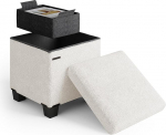 STORAGEBUD Ottomane mit Stauraum f&uuml;r das Wohnzimmer, 38,1 cm, v&auml;ike Ottomane, Fu&szlig;st&uuml;tze, Schlingenhocker max 150 kg, Wei&szlig;