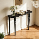 Schmaler Console Table Holz, Sofatisch Konsolentisch Beistelltisch f&uuml;r Wohnzimmer, Flur, B&uuml;ro, Korridor, Schlafzimmer, Eingangsbereich(Schwarz,80x30x90cm)