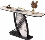 Marmor-Konsolentisch, Moderner Konsolentisch, Kratzfeste Schieferplatte, F&uuml;r Wohnzimmer,Flur,B&uuml;ro,Korridor,Schlafzimmer,Eingangsbereich(Black+Brown,120cm/47.2")