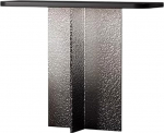 Moderner geometrischer Konsolentisch, Stabiler Sofatisch in Wei&szlig; und Gold f&uuml;r den Eingangsbereich mit Stauraum aus Rockboard, eleganter Akzenttisch f&uuml;r Wohnzimmer, Flur, Foyer (59 Zoll)