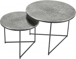 Licht-Erlebnisse &Uuml;mmargune kohvilaud 2 tk l&auml;bim&otilde;&otilde;t 60 x 46 cm + l&auml;bim&otilde;&otilde;t 45 x 39 cm Metallist h&otilde;bedane antiikmusta haamriga k&auml;sitsi valmistatud diivanilaud elutuba