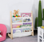 GOTOTOP laste puidust raamaturiiul 4 kambriga magamistuppa m&auml;ngutuppa kooli 62 x 64 x 26 cm
