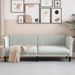 LAPOOH 372585 3-kohaline diivan helehall sametist Lounge diivan, diivanid ja diivanid, Relax diivan, diivan elutuppa, diivan magamisfunktsiooniga