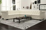 Chesterfield nurgas diivan 6-kohaline Chesterfield diivan Lounge diivan Pehmendusega diivan komplekt Vintage diivan kontoris diivan polsterdus stiilis diivan diivan komplekt polsterdatud diivan Faux nahk valge