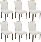 DUMOS s&ouml;&ouml;gitoa toolid, komplekt 6, elegantsed ja ilusad kaasaegsed s&ouml;&ouml;gitoolid, PU nahast polsterdatud k&ouml;&ouml;gitoolid, s&ouml;&ouml;gitoa toolid, sobivad k&ouml;&ouml;ki, elutuppa, magamistuppa (beež)