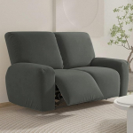 Recliner Chair Covers 2 Seater for Armchairs with Pockets Stretch Recliner Chair Protective Cover for Electric Armchair Diivan Covers for the Living Room (2 Seater Anthracite)