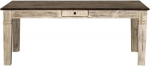 MASSIVMOEBEL24.DE Koloniaalstiilis mango t&auml;ispuidust s&ouml;&ouml;gilaud 150 x 90 cm Akaatsia t&auml;ispuidust s&ouml;&ouml;gilaud Koloniaalpuidust t&auml;ispuidust lossi antiik #107