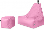 PATCH HOME Patchhome De-Lux Lounge Chair, sealhulgas kuubik koos t&otilde;mblukuga, t&auml;idetav, m&auml;ngukott, istmepadi, istmepadi, istmepadi sise- ja v&auml;litingimustes kasutamiseks, valmis t&auml;idetud (XL t&otilde;mblukuga, tumepunane roosa)