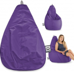 Happers Bean Bag Pear ilma t&auml;idiseta Faux Leather Indoor Lilla XXL